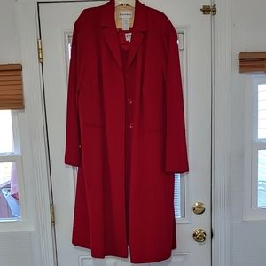 Danny & Nicole- size 24 W - 2 piece dress with long coat - red